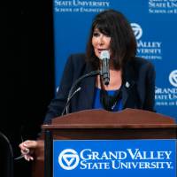 President Mantella congratulates engineering students and their families